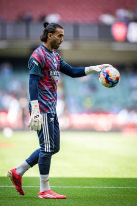 RECORD DATE NOT STATED 16th August 2026; Millennium Stadium, Cardiff, Wales; Community Shield Football, Arsenal versus Manchester City; David Raya of Arsenal during the pre-match warm-up GodfreyxPitt