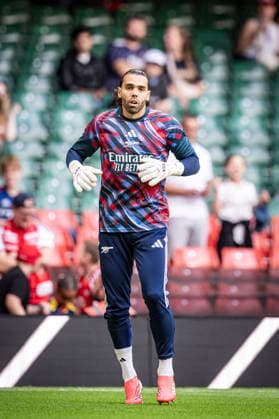 RECORD DATE NOT STATED 16th August 2026; Millennium Stadium, Cardiff, Wales; Community Shield Football, Arsenal versus Manchester City; David Raya of Arsenal during the pre-match warm-up GodfreyxPitt