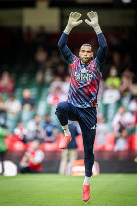 RECORD DATE NOT STATED 16th August 2026; Millennium Stadium, Cardiff, Wales; Community Shield Football, Arsenal versus Manchester City; David Raya of Arsenal during the pre-match warm-up GodfreyxPitt