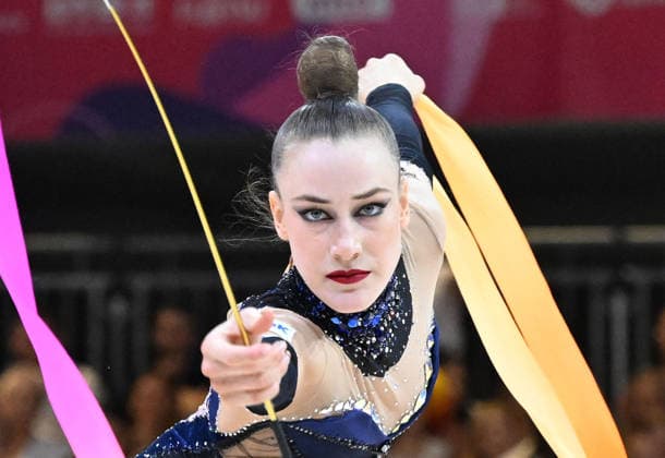 August 16, 2026, xhbx, 2026 Rhythmic Gymnastics World Championships, from left: Darja Varfolomeev, Germany, ribbon, Frankfurt am Main