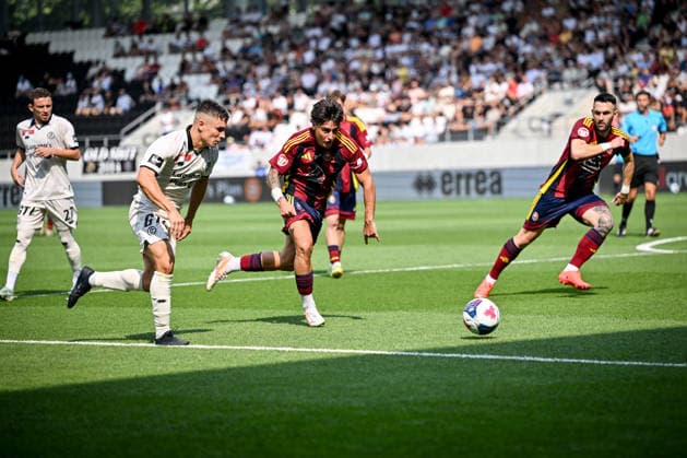 LUGANO, SWITZERLAND, AUGUST 16 — Mattia Zanotti of Lugano L in action during the Swiss Cup match between Vedeggio Calcio and FC Lugano at AIL Arena on August 16, 2026, in Lugano, Switzerland. Lugano, AIL Arena, Ticino, Switzerland Copyright: xJustPictures.ch AndreaxBrancax jp-en-EuSpIm-AB_16082026_3884