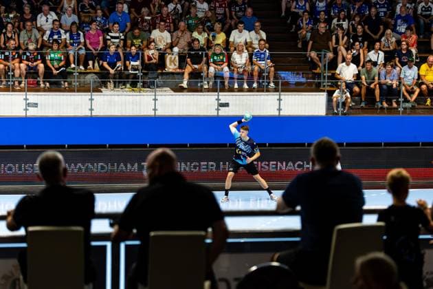 August 16, 2026, GER, Handball, Men, 2026–2027 Season, Wartburg Cup presented by Koetter Security, ThSV Eisenach vs. TBV Lemgo Lippe, Oskar Joelsson (ThSV Eisenach), 3 99817 Eisenach, Werner Assmann, Am Sportpark, Thuringia, Germany