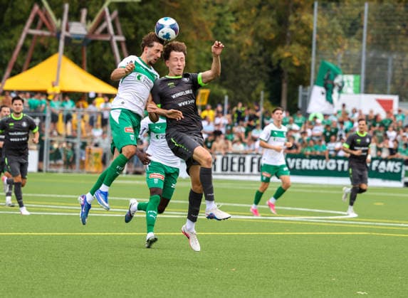 Soccer Switzerland Swiss Cup 2026 2027 August 16, 2026 FC Thalwil vs. FC St. Gallen 1879 Brand Sports Complex, Thalwil, ZH, Switzerland: A duel between Flynn Kopp of FC Thalwil and Joel Ruiz of FC St. Gallen 1879; Thalwil, ZH; Brand Sports Complex; Canton of Zurich, Switzerland Copyright: xAmiirxAmedjouax