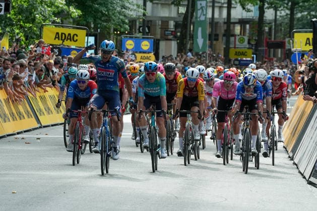 Germany, Hamburg, Buxtehude, ADAC Cyclassics 2026, 1 UWT, UCI World Tour, Men s Elite, One-Day Cycling Race. Winner of the ADAC Cyclassics 2026: Paul Magnier, Soudal Quick-Step, bib number 21 Copyright: xStefanxTrochax