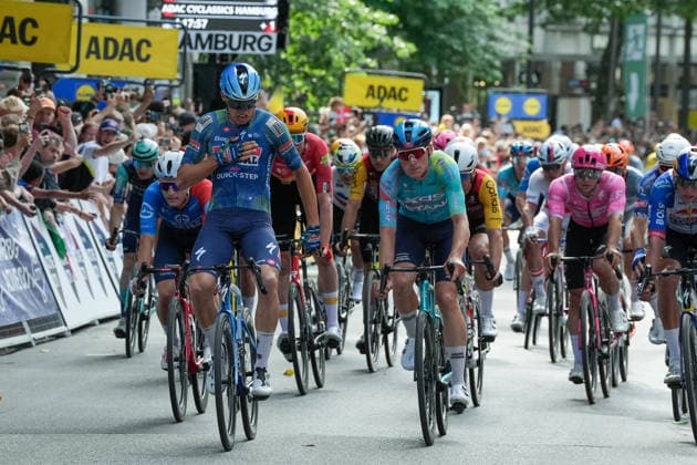 Germany, Hamburg, Buxtehude, ADAC Cyclassics 2026, 1 UWT, UCI World Tour, Men s Elite, One-Day Cycling Race. Winner of the ADAC Cyclassics 2026: Paul Magnier, Soudal Quick-Step, bib number 21 Copyright: xStefanxTrochax
