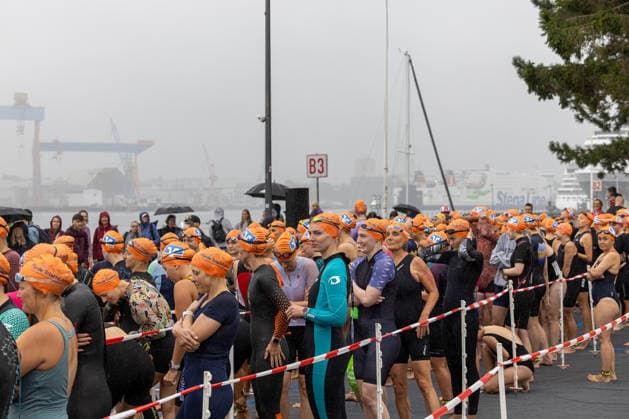 August 16, 2026 USC Kiel 37 KN Förde Triathlon 2026 Sprint Triathlon Group 1 All Women Swimming Kiel Reventlouwiese Schleswig-Holstein Germany