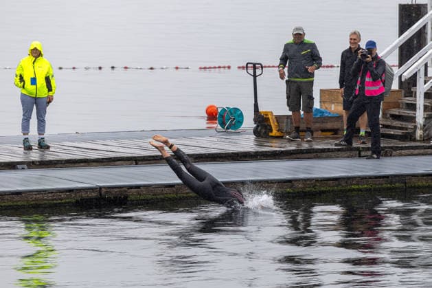 August 16, 2026 USC Kiel 37 KN Förde Triathlon 2026 Sprint Triathlon Group 1 All Women Swimming Kiel Reventlouwiese Schleswig-Holstein Germany