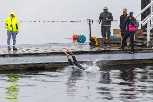 August 16, 2026 USC Kiel 37 KN Förde Triathlon 2026 Sprint Triathlon Group 1 All Women Swimming Kiel Reventlouwiese Schleswig-Holstein Germany