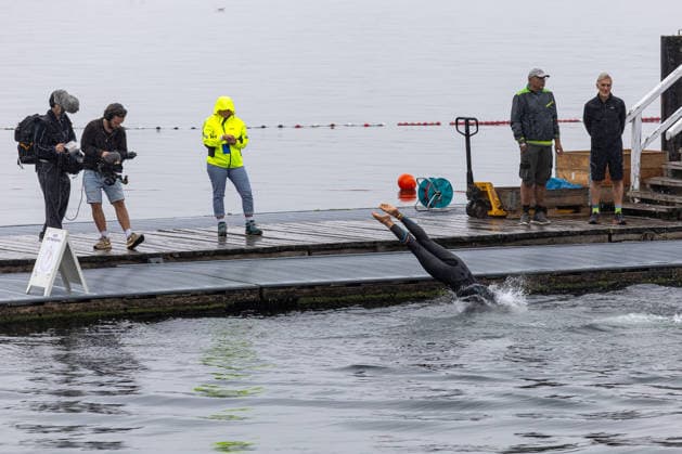 August 16, 2026 USC Kiel 37 KN Förde Triathlon 2026 Sprint Triathlon Group 1 All Women Swimming Kiel Reventlouwiese Schleswig-Holstein Germany