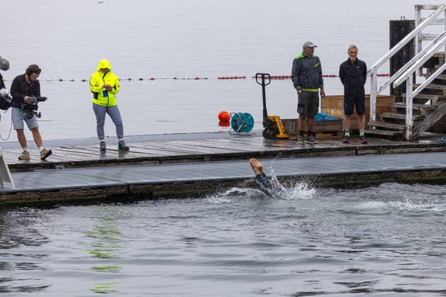 August 16, 2026 USC Kiel 37 KN Förde Triathlon 2026 Sprint Triathlon Group 1 All Women Swimming Kiel Reventlouwiese Schleswig-Holstein Germany