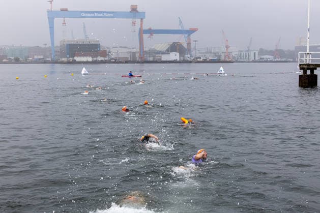 August 16, 2026 USC Kiel 37 KN Förde Triathlon 2026 Sprint Triathlon Group 1 All Women Swimming Kiel Reventlouwiese Schleswig-Holstein Germany