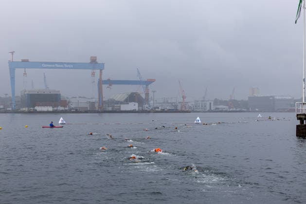 August 16, 2026 USC Kiel 37 KN Förde Triathlon 2026 Sprint Triathlon Group 1 All Women Swimming Kiel Reventlouwiese Schleswig-Holstein Germany
