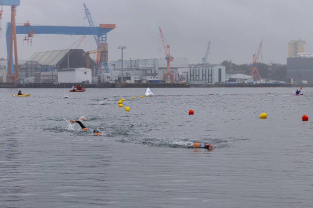 August 16, 2026 USC Kiel 37 KN Förde Triathlon 2026 Sprint Triathlon Group 1 All Women Swimming Kiel Reventlouwiese Schleswig-Holstein Germany
