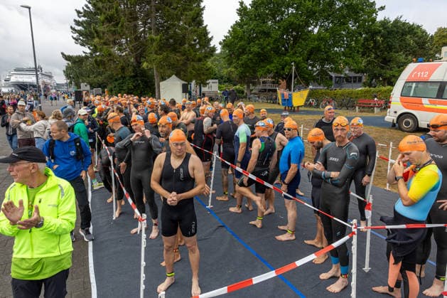 August 16, 2026 USC Kiel 37 KN Förde Triathlon 2026 Sprint Triathlon Group 2 Men, Age Group 35 and up Swim Kiel Reventlouwiese Schleswig-Holstein Germany