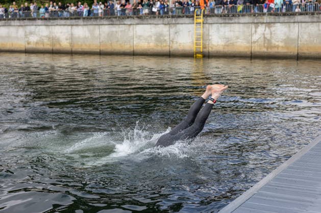 August 16, 2026 USC Kiel 37 KN Förde Triathlon 2026 Sprint Triathlon Group 2 Men, Age Group 35 and up Swim Kiel Reventlouwiese Schleswig-Holstein Germany