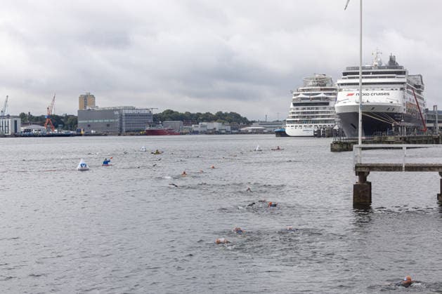August 16, 2026 USC Kiel 37 KN Förde Triathlon 2026 Sprint Triathlon Group 2 Men, Age Group 35 and up Swim Kiel Reventlouwiese Schleswig-Holstein Germany