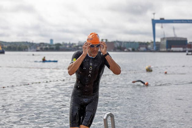 August 16, 2026 USC Kiel 37 KN Förde Triathlon 2026 Sprint Triathlon Group 2 Men, Age Group 35 and up Swim Kiel Reventlouwiese Schleswig-Holstein Germany