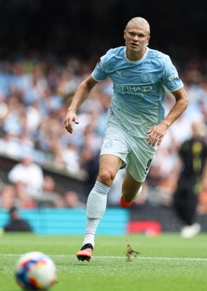 Community Shield 2026 16. August 2026, Cardiff Community Shield 2026 Fußball Arsenal gegen Manchester City Erling Haaland von Manchester City Foto: Charlotte Wilson Abseits Cardiff, Großbritannien  Copyright: xCharlottexWilsonx xOffsidexOffside