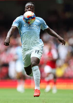 Community Shield 2026 16. August 2026, Cardiff Community Shield 2026 Fußball Arsenal gegen Manchester City Jeremy Doku von Manchester City Foto: Charlotte Wilson Abseits Cardiff, Großbritannien  Copyright: xCharlottexWilsonx xOffsidexOffside