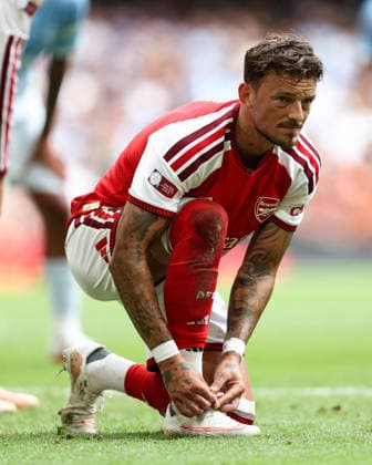 Community Shield 2026 16. August 2026, Cardiff Community Shield 2026 Fußball Arsenal gegen Manchester City Ben White von Arsenal Foto: Charlotte Wilson Abseits Cardiff, Großbritannien  Copyright: xCharlottexWilsonx xOffsidexOffside