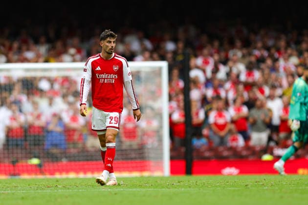 Arsenal v Manchester City, FA Community Shield Kai Havertz (29) of Arsenal during the FA Community Shield match between Arsenal and Manchester City at Millenium Stadium, Cardiff, UK on 16 August 2026. Editorial use only DataCo restrictions apply See www.football-dataco.com , Copyright: xNigelxKeenex PSI-24687-0027