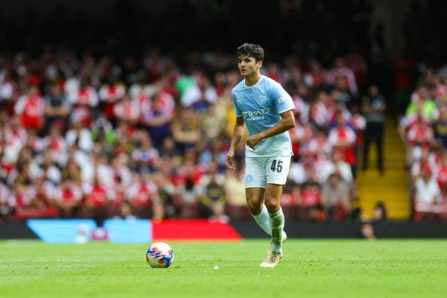 Arsenal v Manchester City, FA Community Shield Abdukodir Khusanov (45) of Manchester City during the FA Community Shield match between Arsenal and Manchester City at Millenium Stadium, Cardiff, UK on 16 August 2026. Editorial use only DataCo restrictions apply See www.football-dataco.com , Copyright: xNigelxKeenex PSI-24687-0028