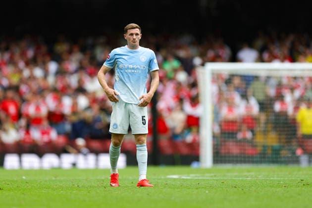 Arsenal v Manchester City, FA Community Shield Elliot Anderson (5) of Manchester City during the FA Community Shield match between Arsenal and Manchester City at Millenium Stadium, Cardiff, UK on 16 August 2026. Editorial use only DataCo restrictions apply See www.football-dataco.com , Copyright: xNigelxKeenex PSI-24687-0030