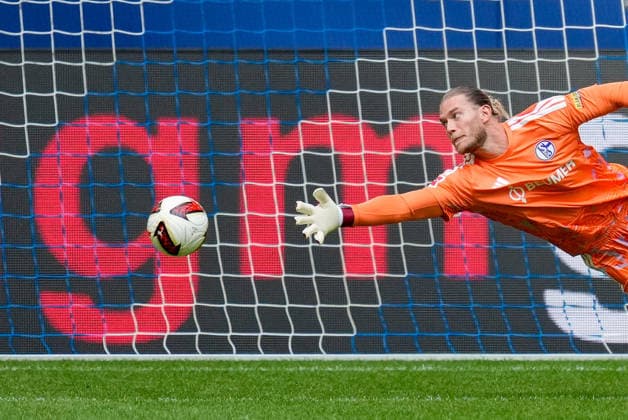 Goalkeeper Loris Karius of FC Schalke 04 in action during the preseason friendly match between FC Schalke 04 and Real Madrid at Veltins Arena on August 16, 2026, in Gelsenkirchen, Germany. Photo by Alex Gottschalk, DeFodi Images