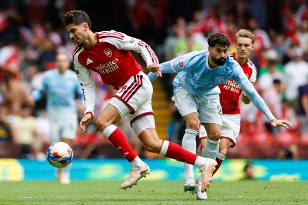 Kai Havertz of Arsenal in action against Josko Gvardiol of Manchester City Arsenal v Manchester City, FA Community Shield, Principality Stadium, Cardiff, UK - 16 Aug 2026Cardiff Principality Stadium United Kingdom EDITORIAL USE ONLY No use with unauthorised audio, video, data, fixture lists, club league logos or live services. Online in-match use limited to 120 images, no video emulation. No use in betting, games or single club league player publications. Copyright: xMattxImpey Shutterstockx 17096419dj