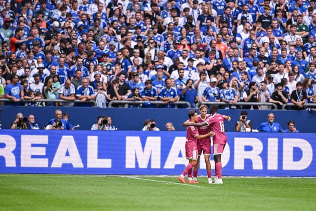 August 16, 2026, Soccer, 2026–2027 Season, Friendly Match, FC Schalke 04 vs. Real Madrid, Dean Huijsen of Real Madrid celebrates his goal to make it 0–2, xRHR PHOTO YYx Copyright: KROEGER RHR-FOTOx RHR-FOTO YY
