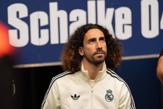 August 16, 2026: Soccer – FC Schalke 04 vs. Real Madrid, friendly match at the Veltins Arena in Gelsenkirchen; Marc Cucurella of Real Madrid arrives at the stadium, 17 IMPORTANT NOTICE: In accordance with the guidelines of the DFL and the DFB, it is prohibited to use or allow the use of photographs taken inside the stadium and or during the match in the form of sequential images and or video-like photo series. Copyright: xJamesxZabelx