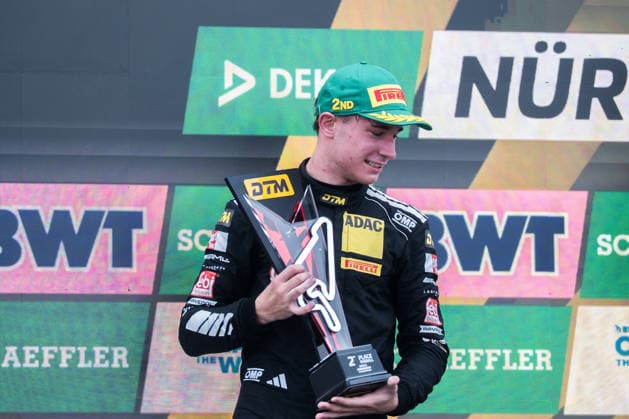August 16, 2026, GER, Motorsports, ADAC DTM, 2026 Season, Nürburgring Tom Calendar Germany, Mercedes AMG Team Landgraf, Mercedes AMG GT3, No. 84 celebrates second place on the podium after Sunday’s DTM race at the Nürburgring, Nürburg, Rhineland-Palatinate, Germany Copyright: xnordphotoxGmbHx xKnabx