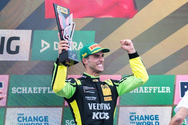 August 16, 2026, GER, Motorsports, ADAC DTM, 2026 Season, Nürburgring: Third-place finisher Thomas Preining (Austria), Manthey, Porsche 911 GT3 R, 91 celebrates on the podium at Sunday’s DTM race at the Nürburgring, Rhineland-Palatinate, Germany Copyright: xnordphotoxGmbHx xKnabx