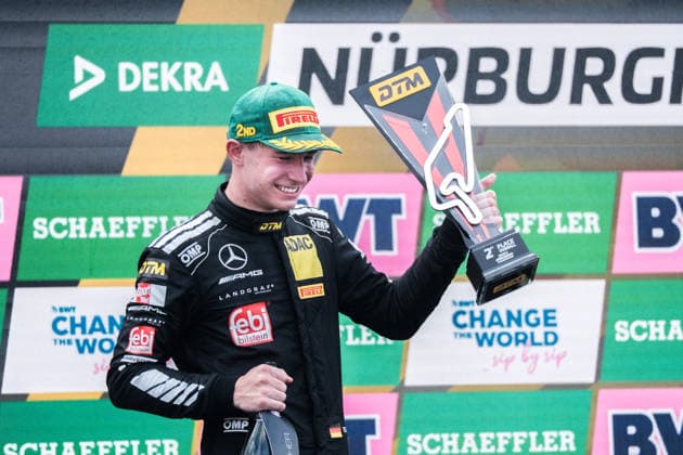 August 16, 2026, GER, Motorsports, ADAC DTM, 2026 Season, Nürburgring Tom Calendar Germany, Mercedes AMG Team Landgraf, Mercedes AMG GT3, No. 84 celebrates second place on the podium at Sunday’s DTM race at the Nürburgring, Nürburg, Rhineland-Palatinate, Germany Copyright: xnordphotoxGmbHx xKnabx