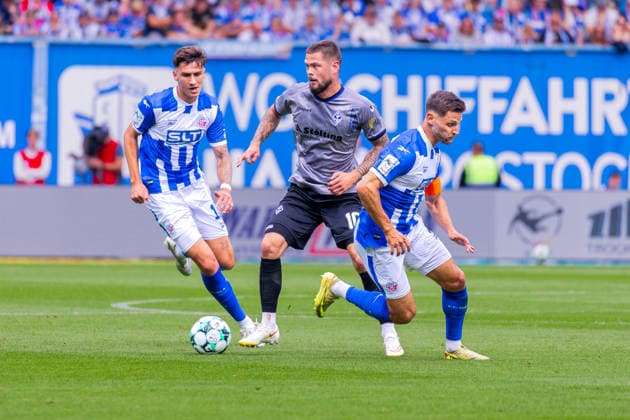 German 3rd Division, 2026–2027 Season, August 16, 2026, Matchday 2, FC Hansa Rostock vs. Waldhof Mannheim, Ostseestadion Ulbricht, Julian Waldhof Mannheim, 10 Copyright: xMichellexLukax