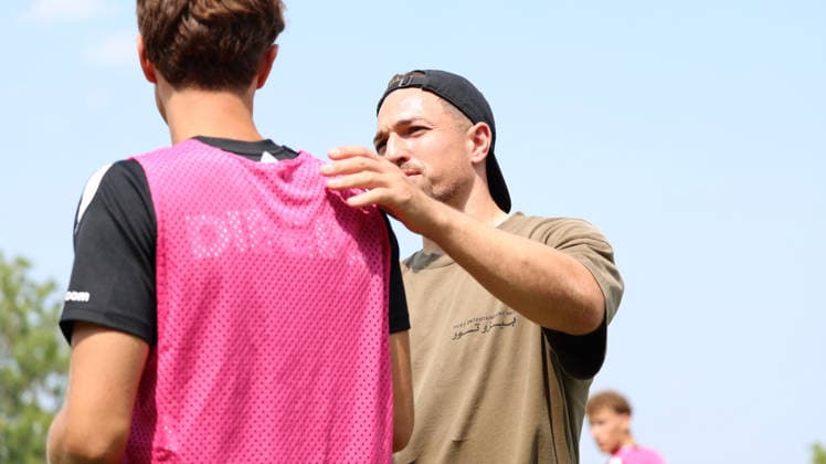August 16, 2026, xrekx, Soccer Friendly Match, SV Auersmacher vs. SV Elversberg, Maurice Krattenmacher (SV 07 Elversberg), Luca Schnellbacher (SV 07 Elversberg). DFL and DFB regulations prohibit any use of photographs as image sequences and or quasi-video. Auersmacher