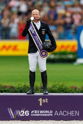 AACHEN FEI World Championships 2026, AACHEN FEI World Championships 2026 JUNG Michael GER Medal Ceremony – Individual – Medal Presentation – Individual Competition – FEI Eventing World Championship – Jumping Final – Team and Individual – Aachen, Soers Equestrian Stadium, August 16, 2026