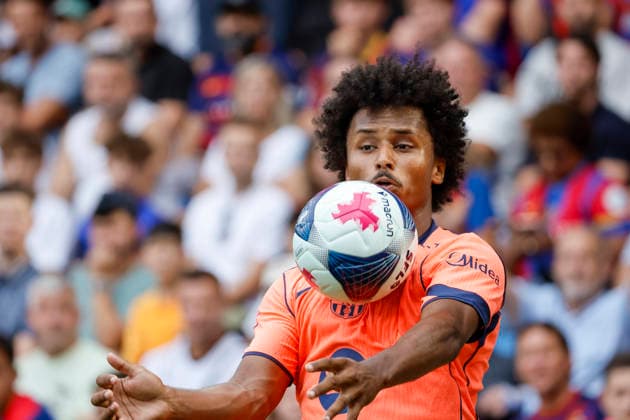 Karim Adeyemi, FC Barcelona, No. 14, Switzerland, soccer, friendly match, 2026–2027, FC Basel vs. FC Barcelona, August 16, 2026, St. Jakob Park, Basel, Switzerland Copyright: xGrantxHubbsx