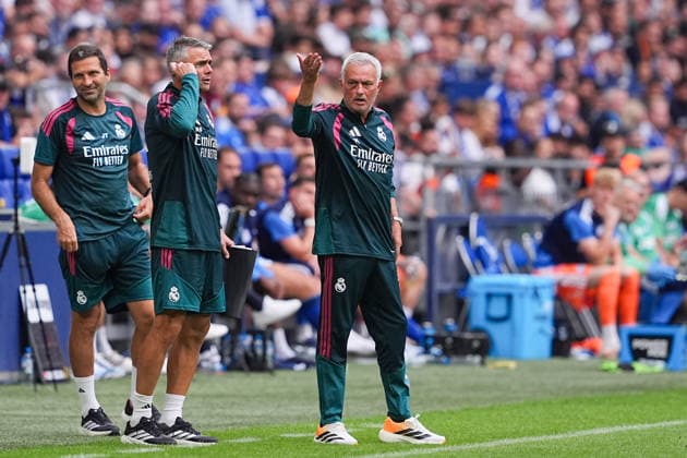 August 16, 2026, xydrx, Men s, Soccer, Friendly Match, FC Schalke 04 vs. Real Madrid, 2026–2027 Season, Veltins Arena: Jose Mourinho, head coach of Real Madrid, gesturing. DFB regulations prohibit any use of photographs as image sequences and or quasi-video. Copyright: HMBxMedia YannisxDreimann