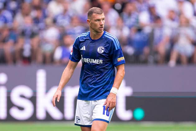 August 15, 2026, Soccer, Friendly Match: FC Schalke 04 vs. Real Madrid CF, Edin Dzeko, FC Schalke 04, Gelsenkirchen, Veltins Arena, North Rhine-Westphalia, Germany, xRHR, PHOTO DEx Copyright: DennisxEwert RHR-FOTOx RHR-FOTO DE