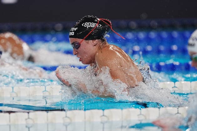Benedetta Pilato win silver medal in the women s 50m breaststroke at the Swimming European Aquatics Championships Paris 2026, Paris, August 16, 2026  Copyright: xGianxMattiaxD™alberto LaPressex