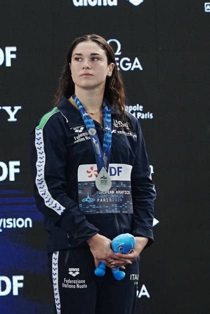 Benedetta Pilato win silver medal in the women s 50m breaststroke at the Swimming European Aquatics Championships Paris 2026, Paris, August 16, 2026  Copyright: xGianxMattiaxD™alberto LaPressex