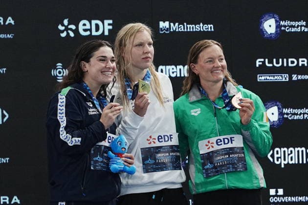 Benedetta Pilato win silver medal in the women s 50m breaststroke at the Swimming European Aquatics Championships Paris 2026, Paris, August 16, 2026  Copyright: xGianxMattiaxD™alberto LaPressex