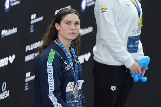 Benedetta Pilato win silver medal in the women s 50m breaststroke at the Swimming European Aquatics Championships Paris 2026, Paris, August 15 , 2026  Copyright: xDavidexSpada LaPressex