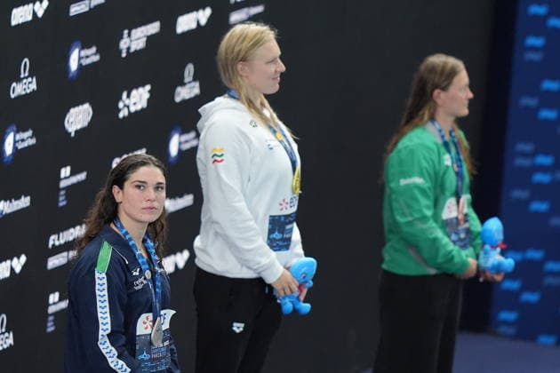 Benedetta Pilato win silver medal in the women s 50m breaststroke at the Swimming European Aquatics Championships Paris 2026, Paris, August 15 , 2026  Copyright: xDavidexSpada LaPressex