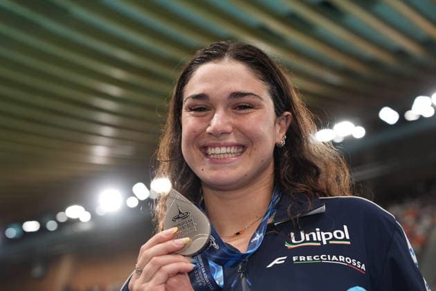 Benedetta Pilato win silver medal in the women s 50m breaststroke at the Swimming European Aquatics Championships Paris 2026, Paris, August 16, 2026  Copyright: xGianxMattiaxD™alberto LaPressex