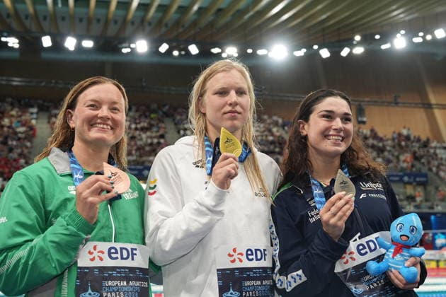 Benedetta Pilato win silver medal in the women s 50m breaststroke at the Swimming European Aquatics Championships Paris 2026, Paris, August 16, 2026  Copyright: xGianxMattiaxD™alberto LaPressex