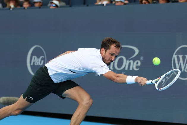 MASON, OHIO - AUGUST 16: Daniil Medvedev of Russia in action during day six of the Cincinnati Open at the Lindner Family Tennis Center on August 16, 2026 in Mason, Ohio. Copyright: xShainaxBenhiyoun SPPx Sportspressphoto_SPR208917