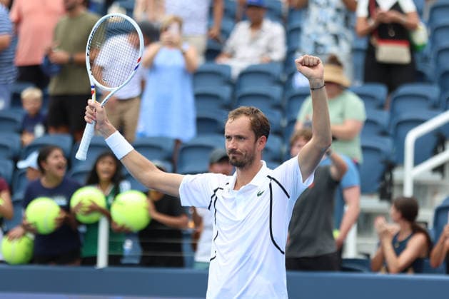 MASON, OHIO - AUGUST 16: Daniil Medvedev of Russia reacts after winning during day six of the Cincinnati Open at the Lindner Family Tennis Center on August 16, 2026 in Mason, Ohio. Copyright: xShainaxBenhiyoun SPPx Sportspressphoto_SPR208926