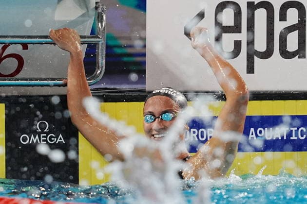 Simona Quadarella win gold medal in the Women s 400m freestyle at the Swimming European Aquatics Championships Paris 2026, Paris, August 16, 2026  Copyright: xGianxMattiaxD™alberto LaPressex